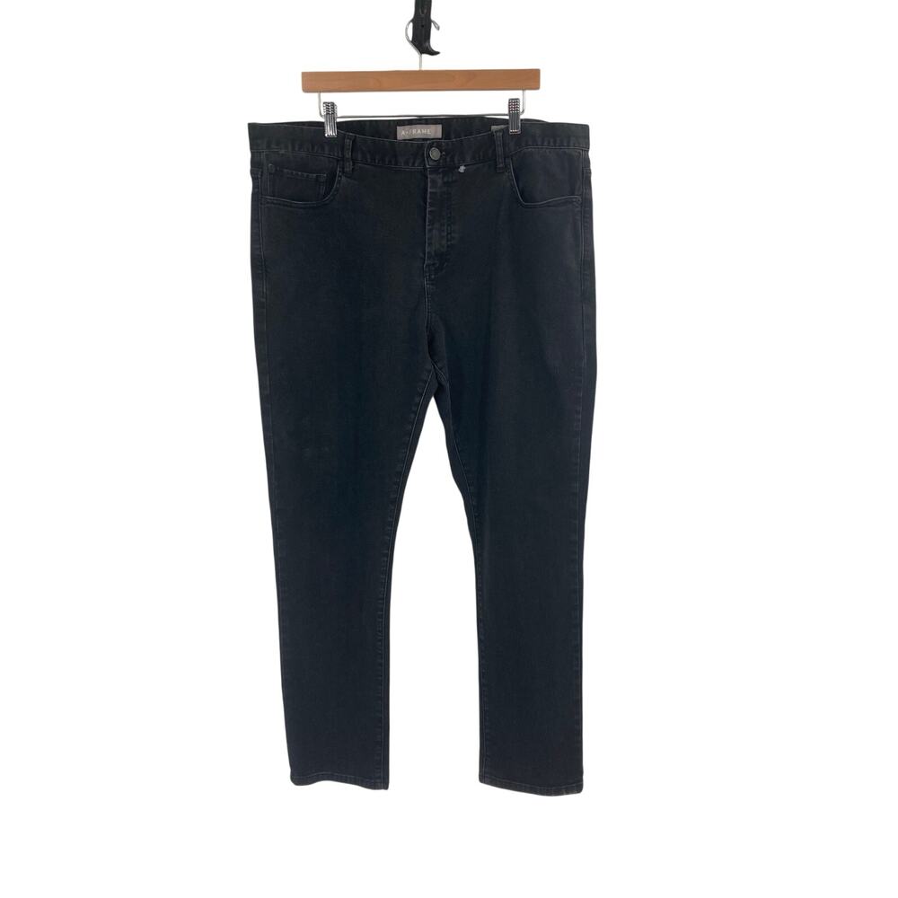 A-Frame Mens Skinny Jeans Dusty Rose Vintage Black Wash Denim Slim Fit 40x32